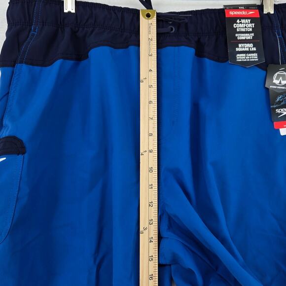 Speedo Mens Swim Trunks Blue Size XXL‎ Marina Flex Volley 17" Pocket NWT - Picture 9 of 13